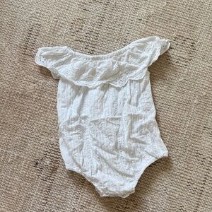 Charming White Ruffle Bodysuit for Kids